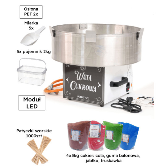 Zestaw z klasycznym urządzeniem do waty cukrowej Gass Floss Pro