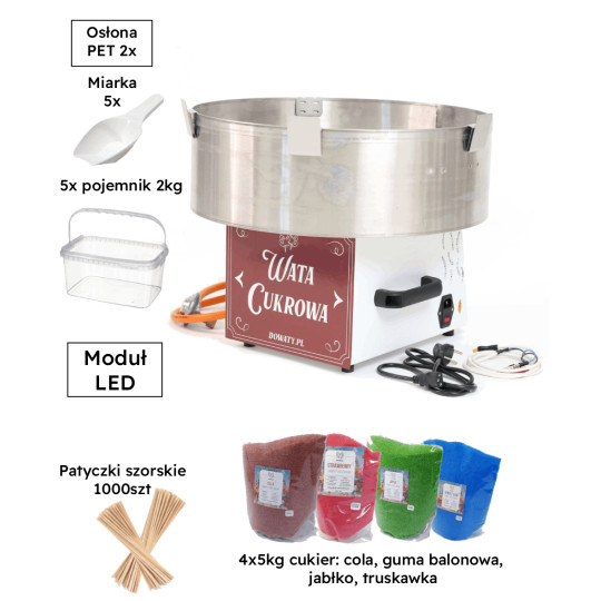 Zestaw z klasycznym urządzeniem do waty cukrowej Gass Floss Pro