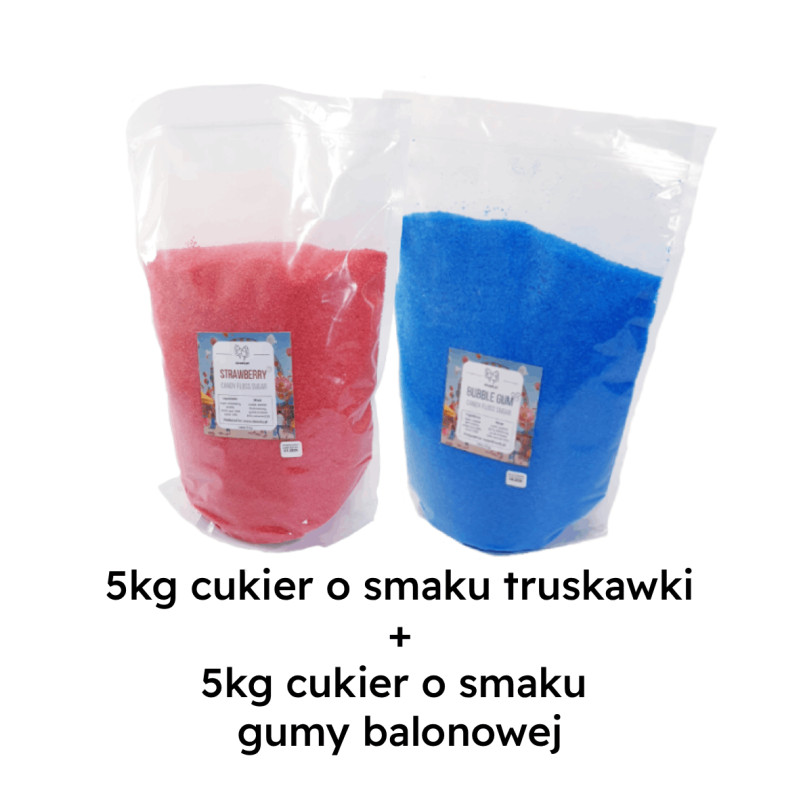 Gradacja 1.6mm zestaw czerwony i niebieski cukier do waty cukrowej po 5kg
