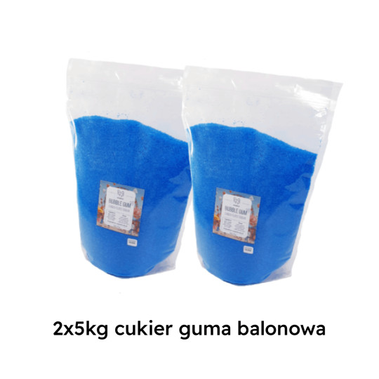 Cukier o gradacji 1.6mm smak gumy balonowej niebieski 10kg