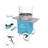 Urządzenie do waty cukrowej a'la przyczepka rowerowa retro niebieska