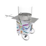 Szkolna maszyna do waty cukrowej w formie przyczepki rowerowej