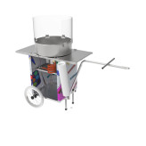 Szkolna maszyna do waty cukrowej w formie przyczepki rowerowej