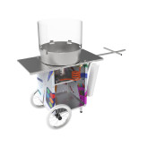 Szkolna maszyna do waty cukrowej w formie przyczepki rowerowej