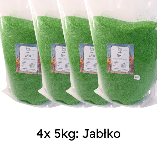 Zielony cukier do waty jabłko 20kg