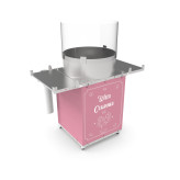 Różowa maszyna do waty cukrowej szafka na kółkach