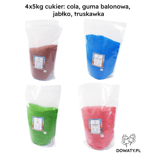 Zestaw startowy czarna maszyna do waty cukrowej szafka oraz akcesoria