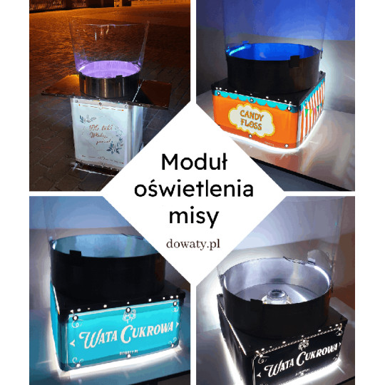 Oświetlenie misy maszyny do waty cukrowej