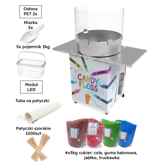Zestaw do robienia waty cukrowej mobilna szafka w stylu szkolnym