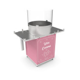 Zestaw startowy do waty cukrowej: różowa maszyna szafka i akcesoria