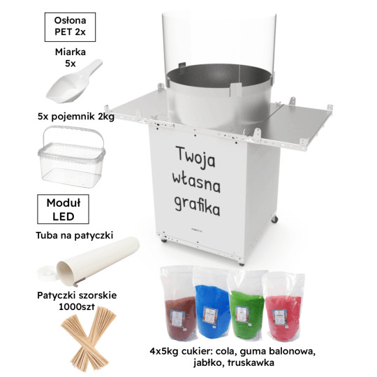 Maszyna do robienia waty cukrowej szafka z twoim wzorem i zestawem startowym