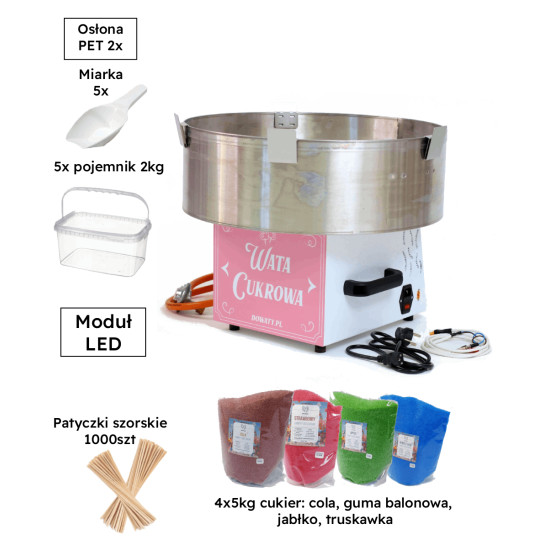 Zestaw startowy do robienia waty Gass Floss Pro Różowa