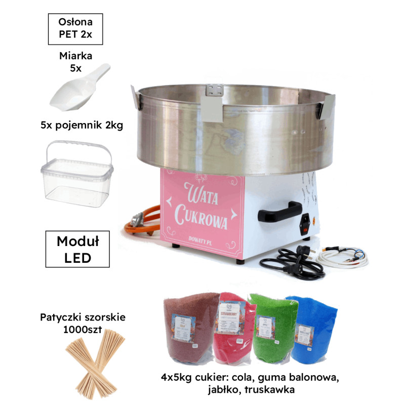 Zestaw startowy do robienia waty Gass Floss Pro Różowa