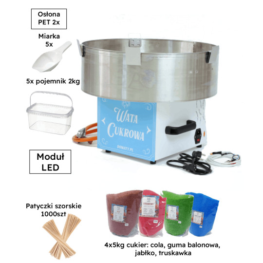 Zestaw startowy do robienia waty cukrowej niebieska Gass Floss Pro