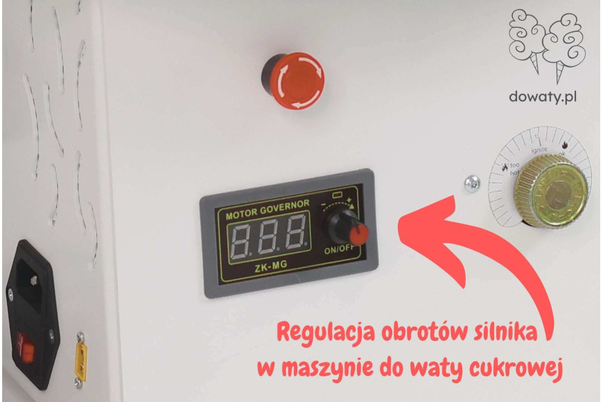 Regulacja obrotów silnika w maszynie do waty cukrowej